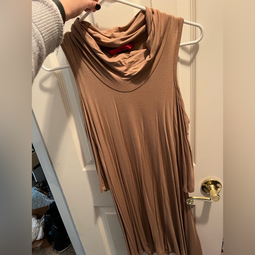 Nude cowl neck dress